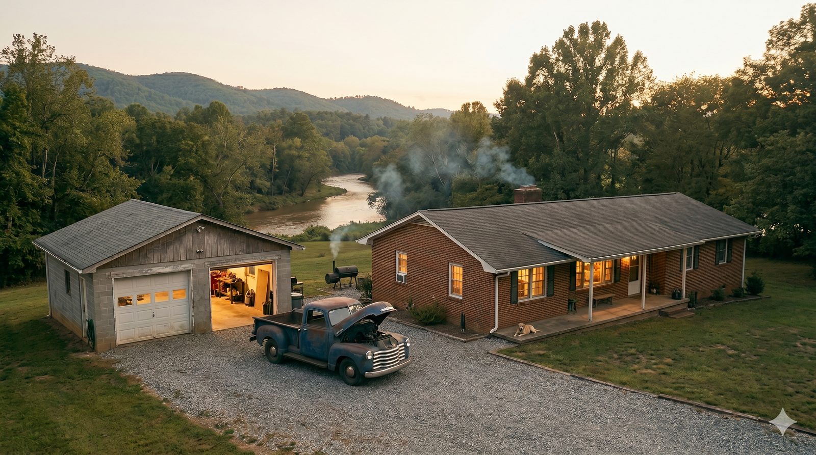 The property at golden hour